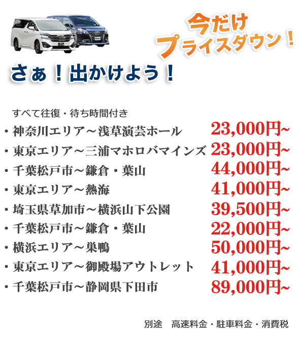 期間限定！定額プラン　今だけプライスダウン　神奈川県～羽田空港